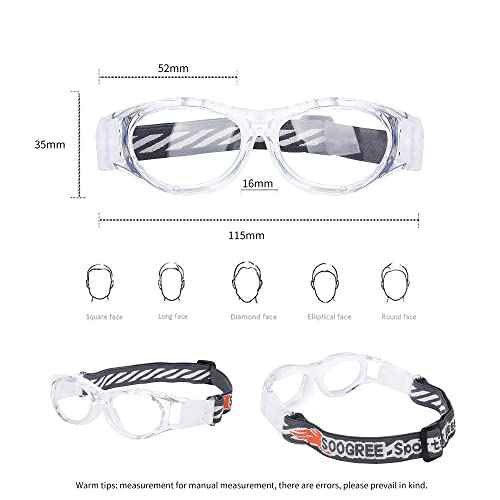 Kids Sport Glasses - Basketball & Football Goggles - Boys Safety Eyewear - Anti Shock Collision Glasses - Frame 7-14
