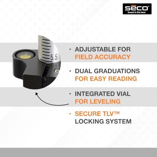 SECO 5500-11 8.5' TLV Survey Pole with Dual Gradations, 40-Minute Vial