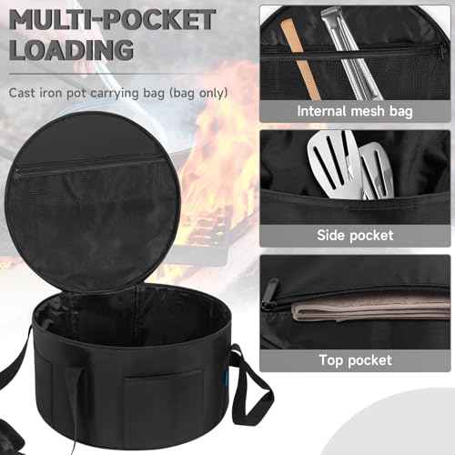 Dutch Oven Bag for 14 Inch Dutch Oven, Oven Bags with Extra Pockets