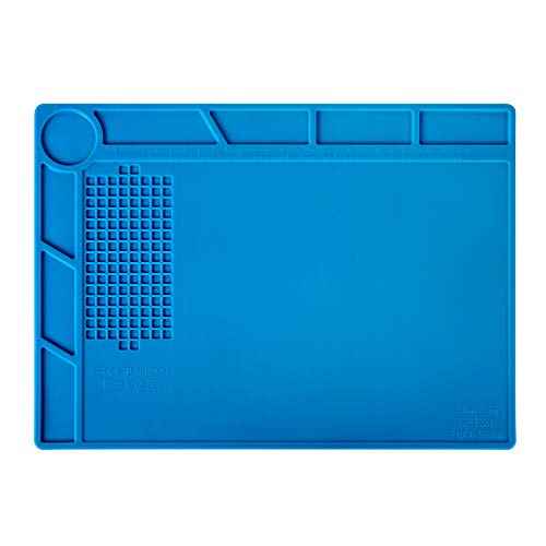 Kaisi S-130 Insulation Silicone Soldering Mat Repair Mat, Heat Resistant Silicone Work Mats 932¡ÆF with Scale Ruler and Screw Position for Soldering, CellPhone Electronics Repair, Size: 13.8 x 9.8 inch