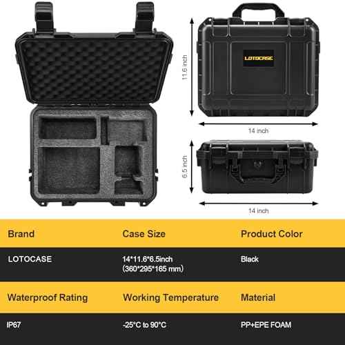 Hard Case for Dewalt Cut Off Tool - Tool Bag for Dewalt 20V MAX XR Brushless Compact Cut Off Tool, Waterproof & Shockproof Box for Cut Off DCS438 | Battery | Charger | Cutting Dust Shroud (Case Only)