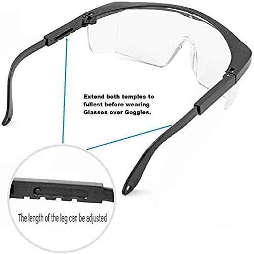 (3 Pack) Safety Glasses Anti Fog & Shattered Proof, ANSI Z87.1 & EN 166 UV Resistant Protective Eyewear Safety Goggles, Wide Frame Eye Shield Goggles Scratch Resistant Best Eye Protection