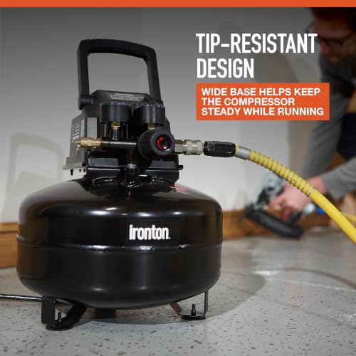 Ironton Oil-Free Pancake Air Compressor 0.3 HP 3-Gallon 110 PSI
