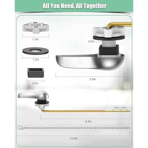 Toilet Flush Handle Replacement Kit: Front Universal Toilet Bowl Replacement Kit, Toilet Repair Kit Inside Tank Chain Flusher Handle Lever Replacement Parts Compatible with American Standard Mansfield