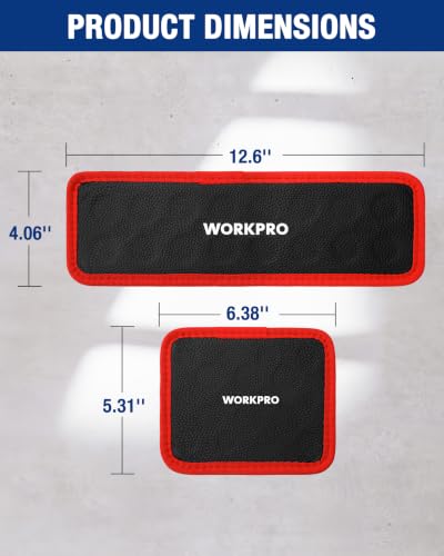 WORKPRO 2-Piece Magnetic Tool Mat - Small 6.38 x 5.31 in & Medium 12.6 x 4.06 in, Flexible PVC Magnetic Holder Tray