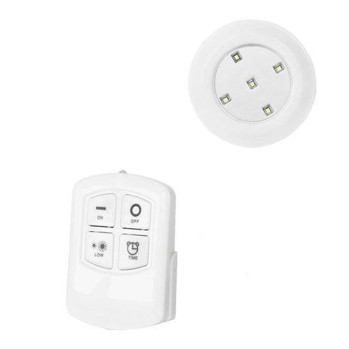 VILLCASE Wireless LED Touch Puck Light Battery Operated Under Cabinet Lighting Simple Tap Control for Closets and Kitchen 2-Piece Set