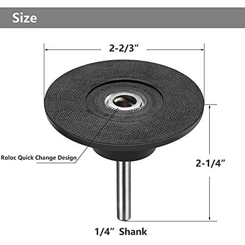 YAKAMOZ 2 Pcs 3 Inch Roll Lock Sanding Disc Holder with 1/4" Shank Quick Change Roll Lock Sander Pad Holder Adapter for Power Drill Air Die Grinder Sanding Polishing Grinding Tool Accessories