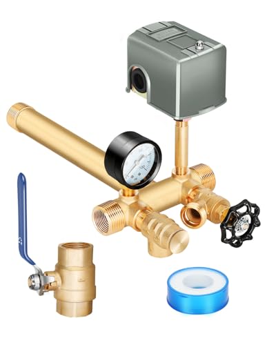 Miumoon 1"x 11" Well Pressure Tank Tee Kit with 40-60Psi Switch