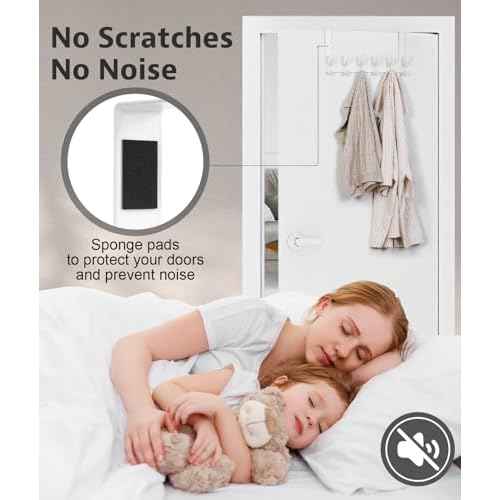 Over The Door Hooks, Door Hanger Hooks for Hanging, Over The Doors Towel Racks for Bathroom, Coat Rack Dorm Essentials (1Pack, White, Fit 1-3/4" Doors)