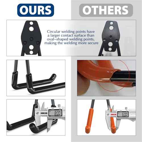 3-H Garage Wall Hooks 20 Pack, Garage Hooks Heavy Duty with Extra Welding Spots, Garage Organizer for Garden, Lawn, Chairs, Ladders, Weed Eater, Shovel(Black?)