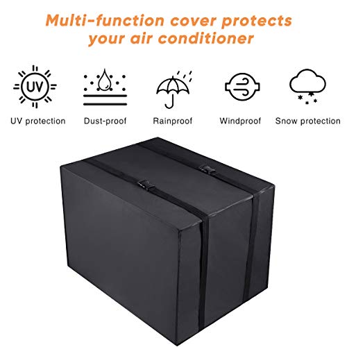 Luxiv 21x16x15 Inch Waterproof Window AC Cover Black - Outdoor Air Conditioner Protector