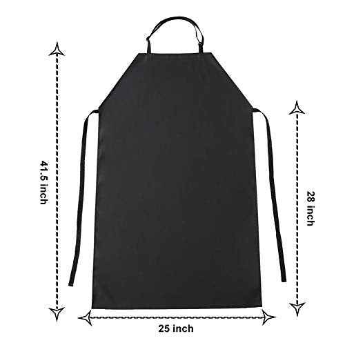 VWELL Vinyl Rubber Waterproof Apron, 41.5''Chemical Resistant Apron for Dishwashing, Lab Work, Butcher, Gardening, Dog Grooming PVC No Pocket