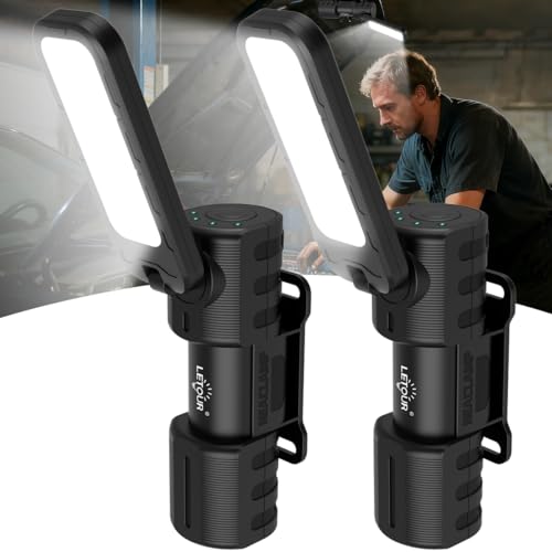Letour 2 Pcs Rechargeable 5000lm Magnetic Work Light - Outdoor & Garage