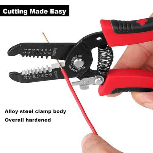 10-22 AWG Wire Stripper Cutter, Multifunctional Multi-Size Wire Stripping Tool, Manganese Steel, Non-Slip Handle Design and Superb Craftsmanship