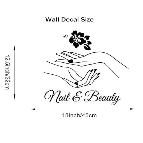 Lchen Nail Beauty Wall Decal, Nail Polish Wall Sticker Removable Art Shop Store Decoration