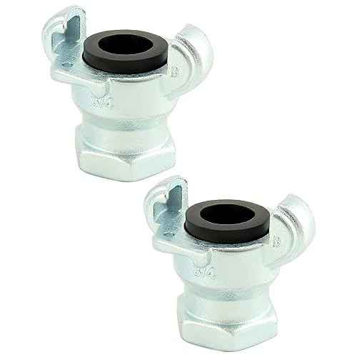 QWORK Iron Air Hose Fitting, 3/4" NPT Female Ends, Universal Fitting, 2 Pack