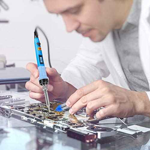 Electronics Soldering Iron Kit, SREMTCH 80W LCD Digital Soldering Gun with Adjustable Temperature Controlled and Fast Heating Ceramic Thermostatic Design, ON-Off Switch 20pcs Solder Kit Welding Tool