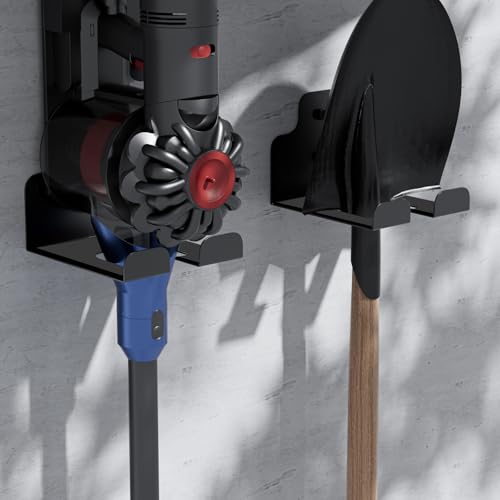 Black Garage Power Tool Organizer Rack Wall Mount for Weed Whackers & Garden Tools
