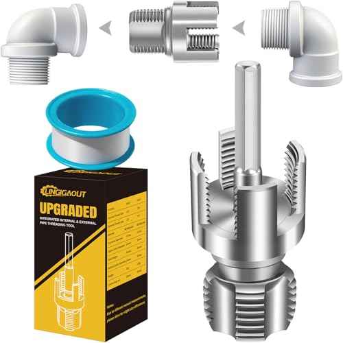 Internal & External Pipe Threading Tool, PVC Pipe Threader, Pipe Threading Tool, 1/2'' 3/4'' Dies Electric Drill Compatible for Home Repair (2PCS) (1/2£¨DN15))
