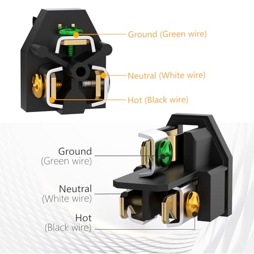 STARELO 10PCS NEMA 5-15P Electrical Replacement Plugs 125V 15A Male Extension Cord Ends