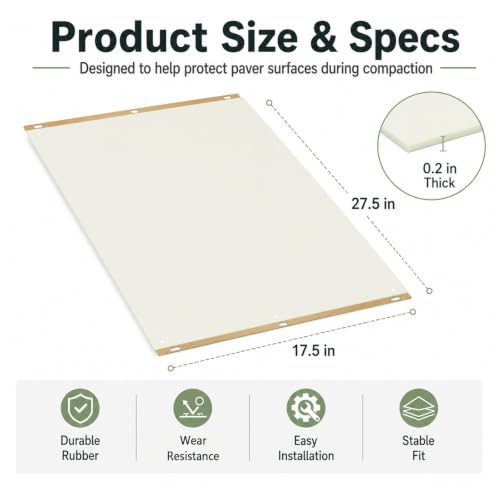 Dpwrrot 56035-047 Plate Compactor Pad for Wen 56035 Pavers 27.56 x 17.5 in