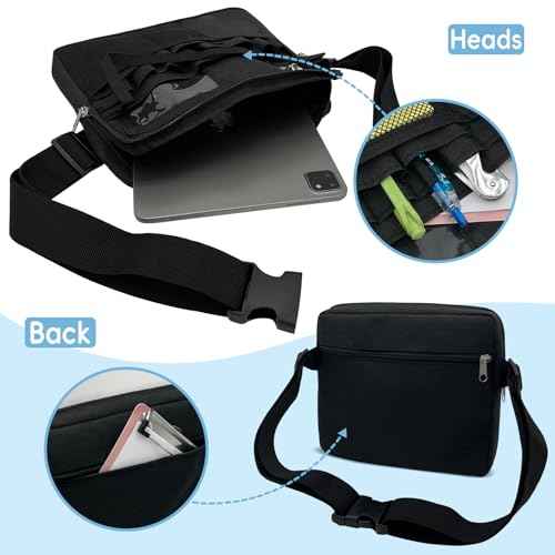 Versatile Server Waist Apron, Adjustable Money Pouch Bag, Waiter Restaurant Serving Apron Bag for Cooking, Bistro, Kitchen (Black)