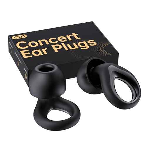 QWH Concert Ear Plugs, High Fidelity Hearing Protection for Concerts and Musicians, Reusable Silicone Ear Plugs for Festivals, Live Events, DJs, 25 dB Noise Cancelling (Black)