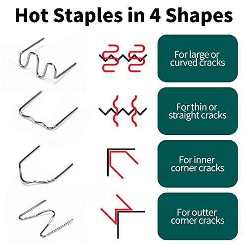 YIHUA 960-V Portable Plastic Welding Kit Hot Stapler with LED Light, 200 Hot Staples, Assistive Cutter for Plastic Crack Repair, Car Bumper Repair, Gas Tank Plastic Repair, Handy Tool for Car Dash