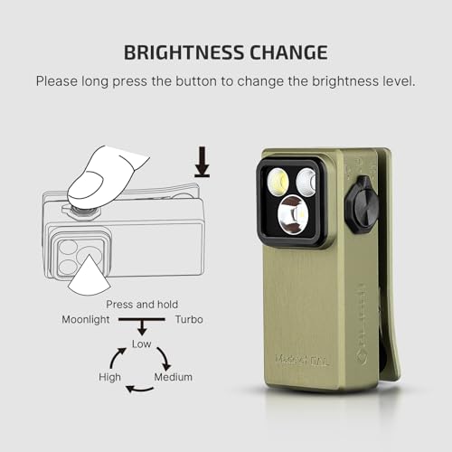 OLIGHT Oclip Ultra Rechargeable EDC Flashlight with UV Light - Olive Green