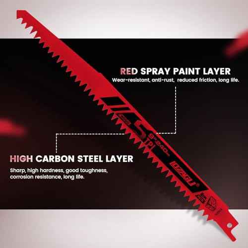 9-Inch Wood Pruning Reciprocating Saw Blades, 6-Piece, 5TPI Wood Saw Blades