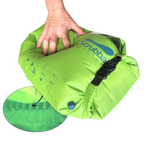 Scrubba Portable Wash Bag - Ultralight Travel Clothes Washer with Washboard, 5 oz