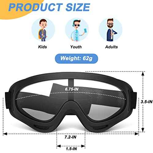 POKONBOY Protective Goggles/Safety Glasses/Motorcycle Eyewear Compatible with Nerf Guns for Kids Teens Game Battle Outdoor