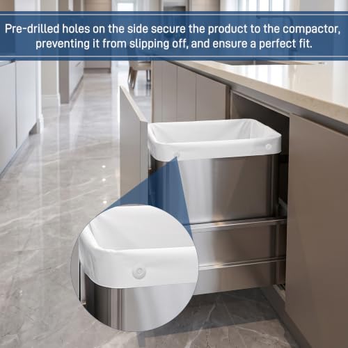 Miumoon 60-Pack Trash Compactor Bags with Pre-punched Holes for Attaching, 15 Gallon, 2.6 mil