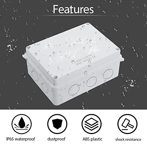 LeMotech Waterproof Electrical Junction Box 5.9x4.3x2.8 Inch IP65 ABS Project Enclosure