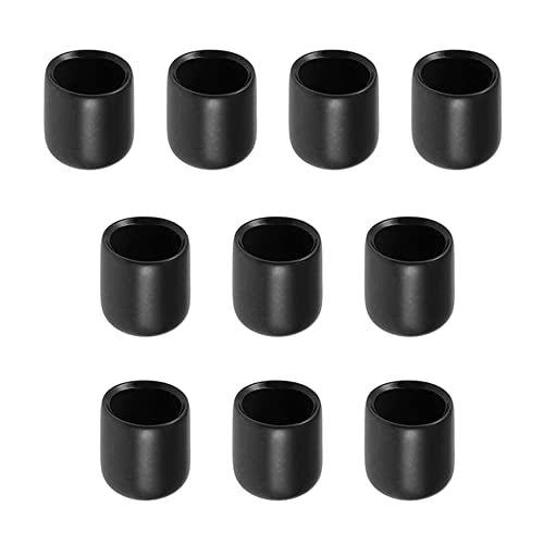 3/4 Inch Rubber Hole Plugs Vinyl End Caps for Metal Tubing & Fences - Black, 10 Pack