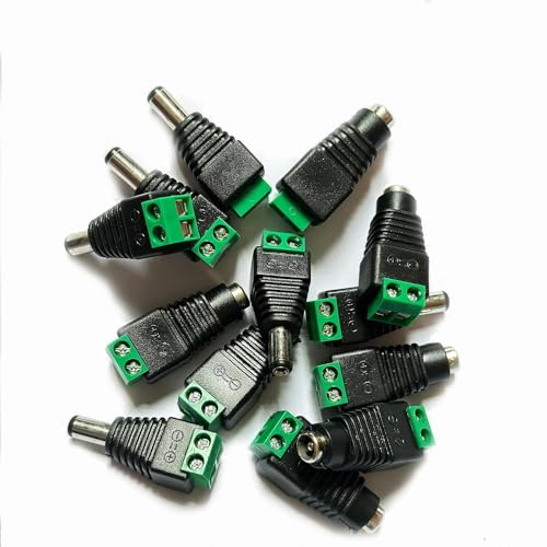Thsinde 5 Pairs Solderless 12V DC Power Connector Male Female Set - Suitable for CCTV, Security, Router
