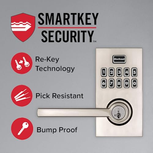 Kwikset SmartCode 917 Electronic Deadbolt with Halifax Handle - Matte Black, Reversible, Keyless Entry