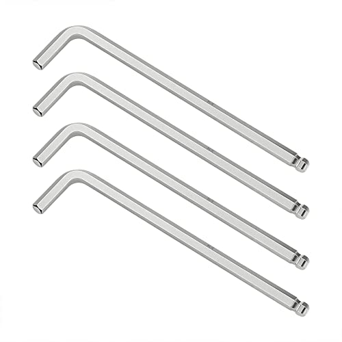 4 PCS 3/16" Ball End Hex Key Allen Wrench, SAE Internal Hexagonal, Wrench L Shaped Long Arm Repairing Tool, CR-V