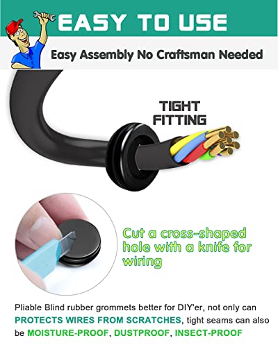 Gysxrda B Rubber Grommet Kit 200 Pack - 7 Sizes Automotive & Home Use