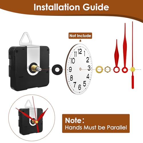 3PCS Clock Mechanism Kit with 8 Pairs of Hands — Quartz Silent Movement Replacement