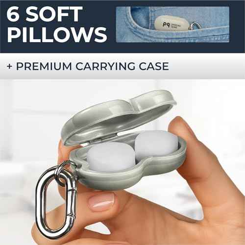 PQ Wax Ear Plugs for Sleep - 6 Silicone Wax Earplugs for Sleeping and Swimming - Gel Ear Plugs for Noise Cancelling, Ear Protection - Sleeping Earplugs with Sound Blocking 32 Db (6-Pillows). White