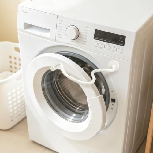 Yuibthr White Front Load Washer Door Prop with Magnetic Base - Removable Flexible Hose Stopper
