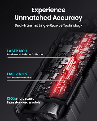 MILESEEY Laser Measure with Angle Sensor D5-229FT - 70M Distance & Auto-Leveling Tool