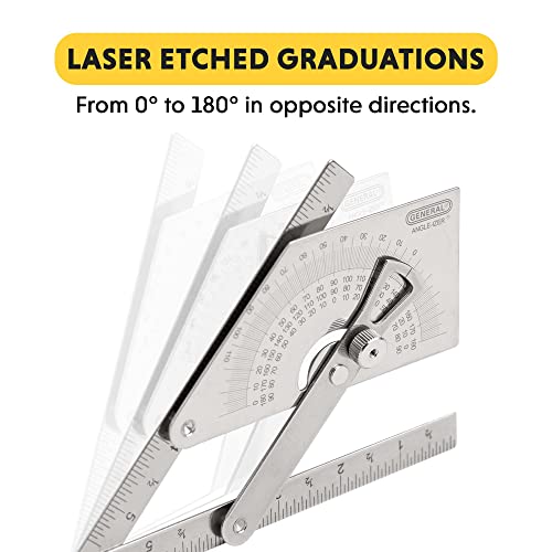 General Tools Stainless Steel Protractor & Angle Finder 0–180°