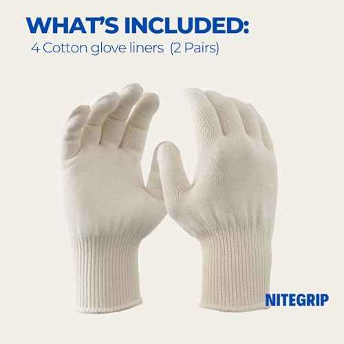 Heat-Resistant Cotton String Knit Work Gloves (2 Pairs, Large) ? Reusable BBQ & Safety Glove Liners Hand Saver