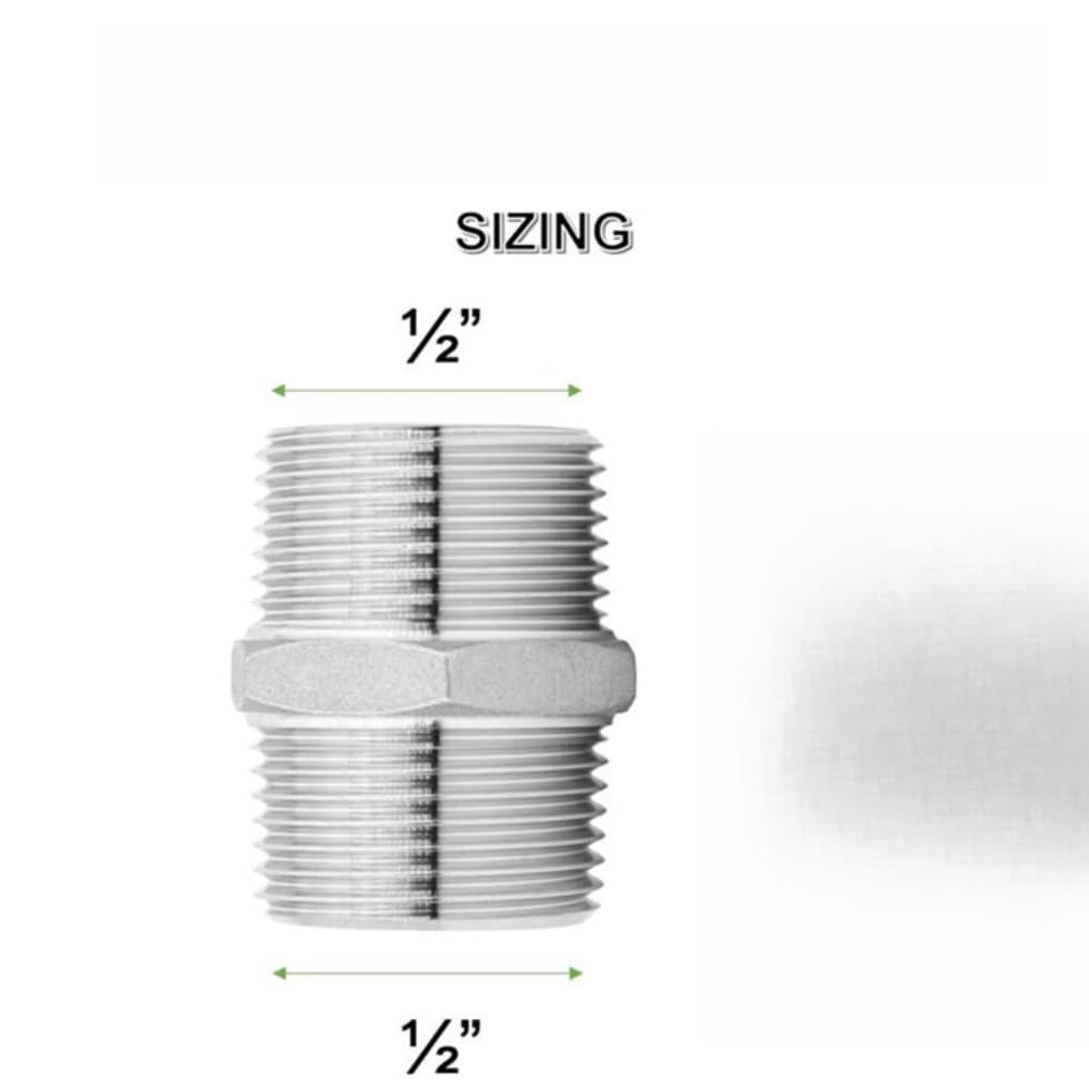 2PCS Shower Hose Extension Connector, Male NPT 1/2 to Male NPT 1/2 Shower Hose Extender Fitting Extra Long Joint, Used to Connect Two Hoses