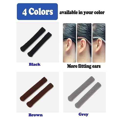 Upgrade Soft Knitting Cotton Eyeglasses Ear Grips, Eyeglasses Temple Tips Sleeve Retainer, Anti-Slip Elastic Comfort Glasses Ear Cushion for Glasses Sunglasses- Eye glasses Ear Cushions (3pairs Black)