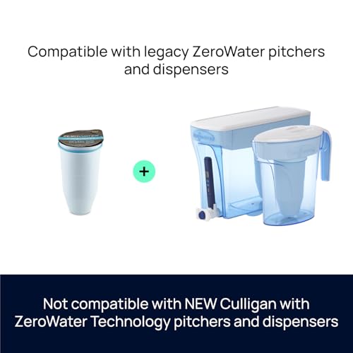 ZeroWater 2-Pack Replacement Water Filters Removes PFOA/PFOS & Lead