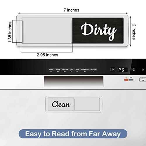 Oxepleus Dishwasher Magnet Clean Dirty Sign, Farmhouse Rustic Wood Design Black and White Non-Scratch/Easy to Read & Slide/Strong Magnetism Kitchen Storage and Decoration Accessories (A-Silver)