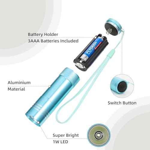 6 Pack Mini Flashlight Bulk, Small Aluminum LED Powerful Handheld Torches Set with Lanyard High Lumens Batteries Included for Party Favors Travel, Night Reading Christmas Gifts Party Favors Halloween